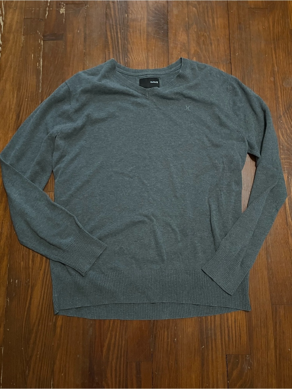 Hurley Men's V-Neck Sweater in Dark Gray